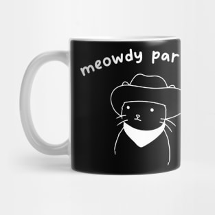 meowdy partner T-Shirt | Cat Lover Hoodie | Funny Meme Sweatshirt, Cowboy Cat Shirt, Kitty Tee, Country Western Top, Cat Owner Clothing Gift Mug